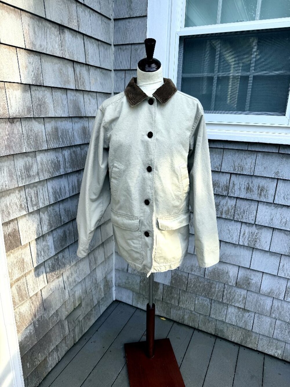 L.L. Bean Canvas Chore Barn Jacket Corduroy Collar M